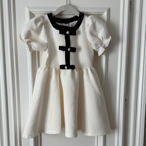 Janie & Jack White and Black Kids Dress with Pearl Embelish